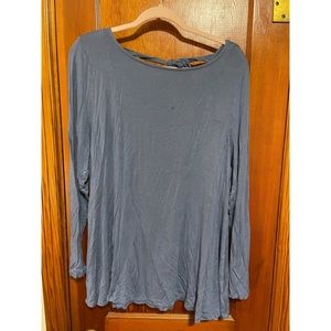 Grey Blue Long Sleeve Lane Bryant Shirt